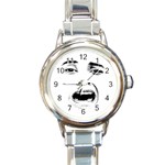 Scared Woman Expression Round Italian Charm Watch