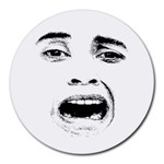 Scared Woman Expression Round Mousepads