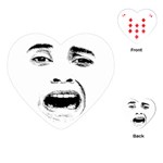 Scared Woman Expression Playing Cards (Heart) 