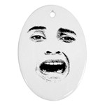 Scared Woman Expression Oval Ornament (Two Sides)
