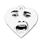 Scared Woman Expression Dog Tag Heart (Two Sides)