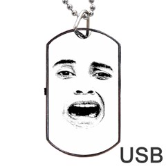 Scared Woman Expression Dog Tag USB Flash (Two Sides)  from ZippyPress Front