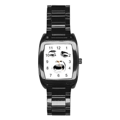 Scared Woman Expression Stainless Steel Barrel Watch from ZippyPress Front