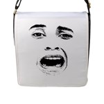 Scared Woman Expression Flap Messenger Bag (L) 
