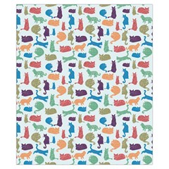 Blue Colorful Cats Silhouettes Pattern Drawstring Pouches (XS)  from ZippyPress Back