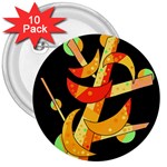 Orange moon tree 3  Buttons (10 pack) 