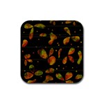 Floral abstraction Rubber Square Coaster (4 pack) 