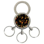 Floral abstraction 3-Ring Key Chains