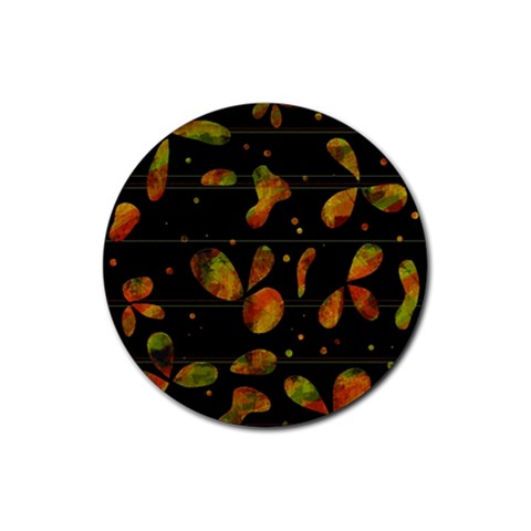 Floral abstraction Rubber Round Coaster (4 pack)  from ZippyPress Front