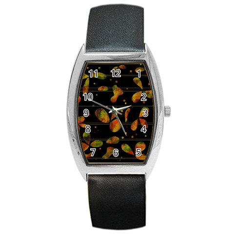 Floral abstraction Barrel Style Metal Watch from ZippyPress Front