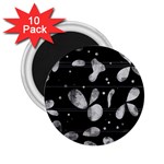 Black and white floral abstraction 2.25  Magnets (10 pack) 