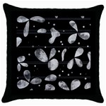 Black and white floral abstraction Throw Pillow Case (Black)