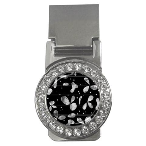 Black and white floral abstraction Money Clips (CZ)  from ZippyPress Front