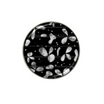 Black and white floral abstraction Hat Clip Ball Marker (10 pack)