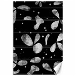 Black and white floral abstraction Canvas 24  x 36 
