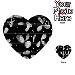 Black and white floral abstraction Playing Cards 54 (Heart) 