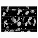 Black and white floral abstraction Large Glasses Cloth (2-Side)