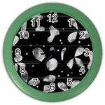 Black and white floral abstraction Color Wall Clocks