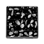 Black and white floral abstraction Memory Card Reader (Square)