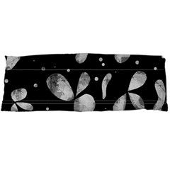 Black and white floral abstraction Body Pillow Case Dakimakura (Two Sides) from ZippyPress Front