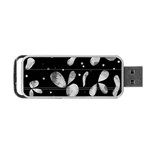 Black and white floral abstraction Portable USB Flash (One Side)