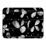 Black and white floral abstraction Double Sided Flano Blanket (Mini) 