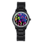 Colorful shapes Stainless Steel Round Watch