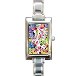 Colorful pother Rectangle Italian Charm Watch