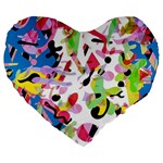 Colorful pother Large 19  Premium Heart Shape Cushions
