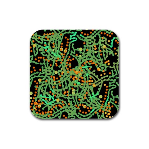 Green emotions Rubber Square Coaster (4 pack)  from ZippyPress Front