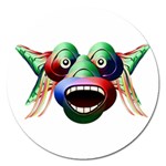 Futuristic Funny Monster Character Face Magnet 5  (Round)