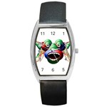 Futuristic Funny Monster Character Face Barrel Style Metal Watch