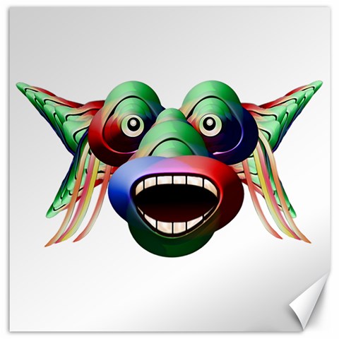 Futuristic Funny Monster Character Face Canvas 12  x 12   from ZippyPress 11.4 x11.56  Canvas - 1