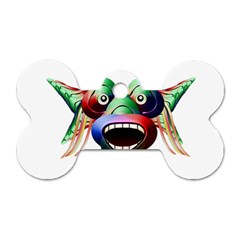 Futuristic Funny Monster Character Face Dog Tag Bone (Two Sides) from ZippyPress Back