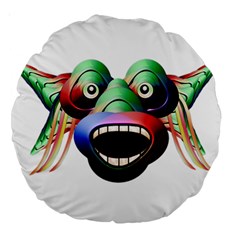 Futuristic Funny Monster Character Face Large 18  Premium Round Cushions from ZippyPress Back