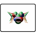 Futuristic Funny Monster Character Face Double Sided Fleece Blanket (Medium) 