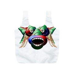 Futuristic Funny Monster Character Face Full Print Recycle Bags (S)  from ZippyPress Front