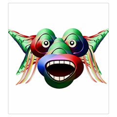Futuristic Funny Monster Character Face Drawstring Pouches (Large)  from ZippyPress Back