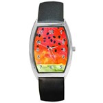 Abstract Watermelon Barrel Style Metal Watch