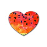 Abstract Watermelon Rubber Coaster (Heart) 
