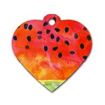 Abstract Watermelon Dog Tag Heart (Two Sides)