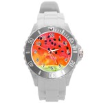 Abstract Watermelon Round Plastic Sport Watch (L)