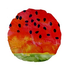 Abstract Watermelon Standard 15  Premium Flano Round Cushions from ZippyPress Back