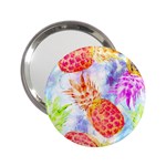 Colorful Pineapples Over A Blue Background 2.25  Handbag Mirrors