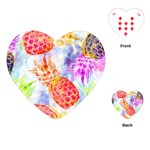 Colorful Pineapples Over A Blue Background Playing Cards (Heart) 