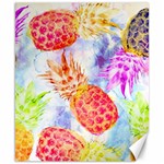 Colorful Pineapples Over A Blue Background Canvas 8  x 10 