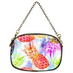 Colorful Pineapples Over A Blue Background Chain Purses (One Side) 
