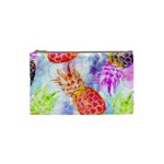 Colorful Pineapples Over A Blue Background Cosmetic Bag (Small) 