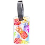 Colorful Pineapples Over A Blue Background Luggage Tags (One Side) 