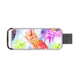 Colorful Pineapples Over A Blue Background Portable USB Flash (Two Sides)